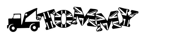 Boys name vinyl decal with truck UK WAB Team