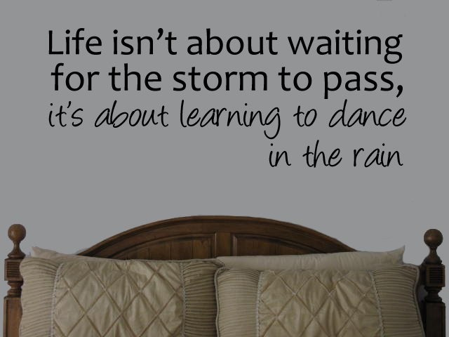 Life isn't about waiting for the storm to pass, vinyl decal WAB Team UK