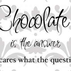 Chocolate is the answer vinyl decal - UK Seller  