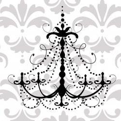 Swirly and decorative Chandelier vinyl decal  