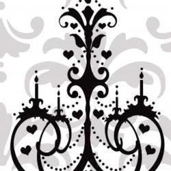 Pretty Heart Chandelier Vinyl Decal  