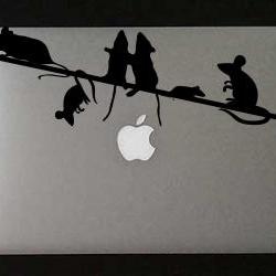 Mice on a Wire Vinyl Decal
