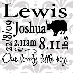 Newborn Wordie vinyl decal - UK seller