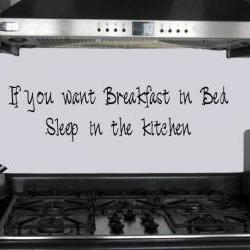 Kitchen Decal - breakfast in bed WAB Team UK Seller