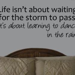 Life isn't about waiting for the storm to pass, vinyl decal WAB Team UK