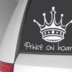 Prince or Princess on Board vinyl decal - UK Seller